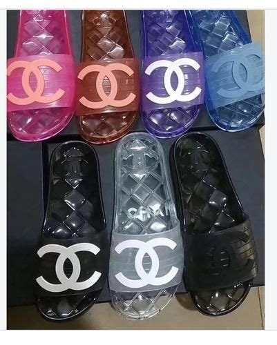 pink chanel slides|chanel jelly slides.